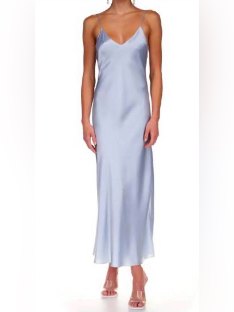 Dannijo Blue Silk Maxi Slip Dress Bias Cut S